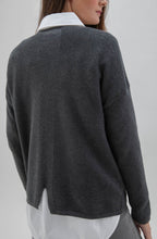 Charcoal Cotton Ribbed Jumper
