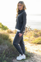Charcoal Cowl Neck Drawstring Hem Jumper