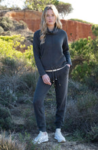 Charcoal Cowl Neck Drawstring Hem Jumper
