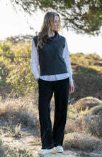Charcoal Cowl Neck Knitted Vest