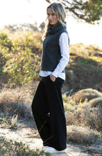 Charcoal Cowl Neck Knitted Vest