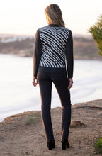Charcoal Diagonal Stripes and Colour Block Cardigan