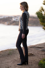 Charcoal Diagonal Stripes and Colour Block Cardigan