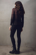 Chocolate and Black Striped Cowl Neck Jumper