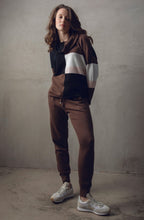 Chocolate and Pink Cowl Neck Oversized Jumper