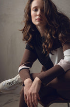 Chocolate and Pink Cowl Neck Oversized Jumper