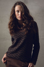 Chocolate Chevron Cowl Neck Jumper