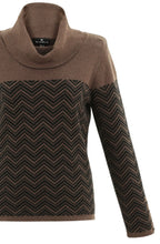 Chocolate Chevron Cowl Neck Jumper