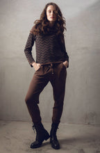 Chocolate Chevron Cowl Neck Jumper