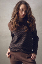 Chocolate Chevron Cowl Neck Jumper