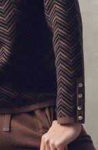Chocolate Chevron Cowl Neck Jumper