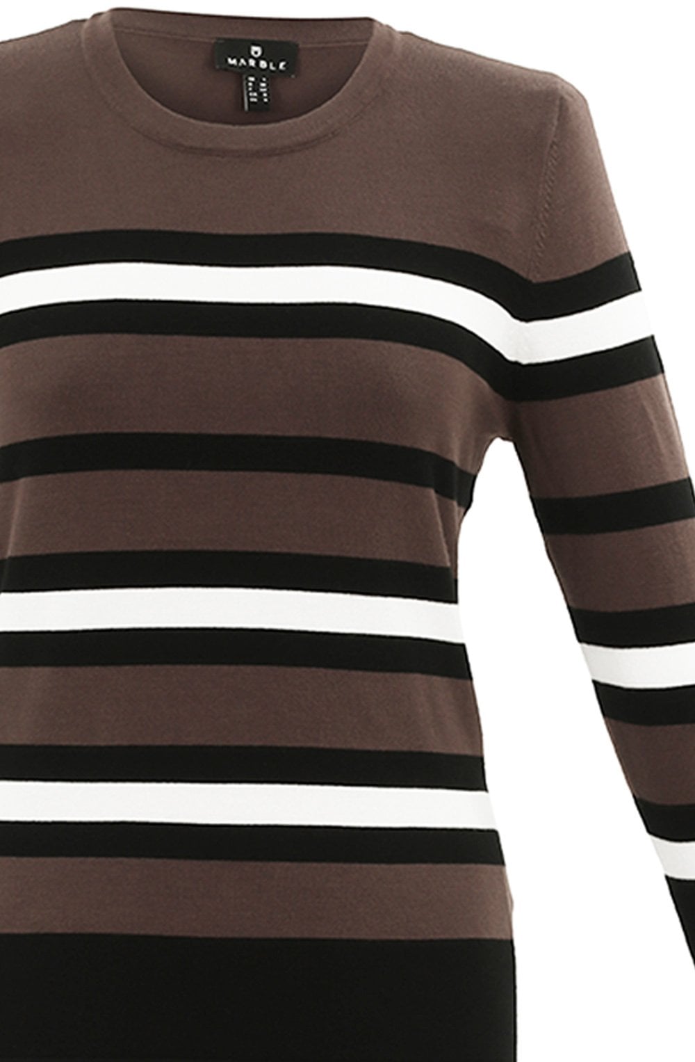 Chocolate Contrasting Stripe Jumper