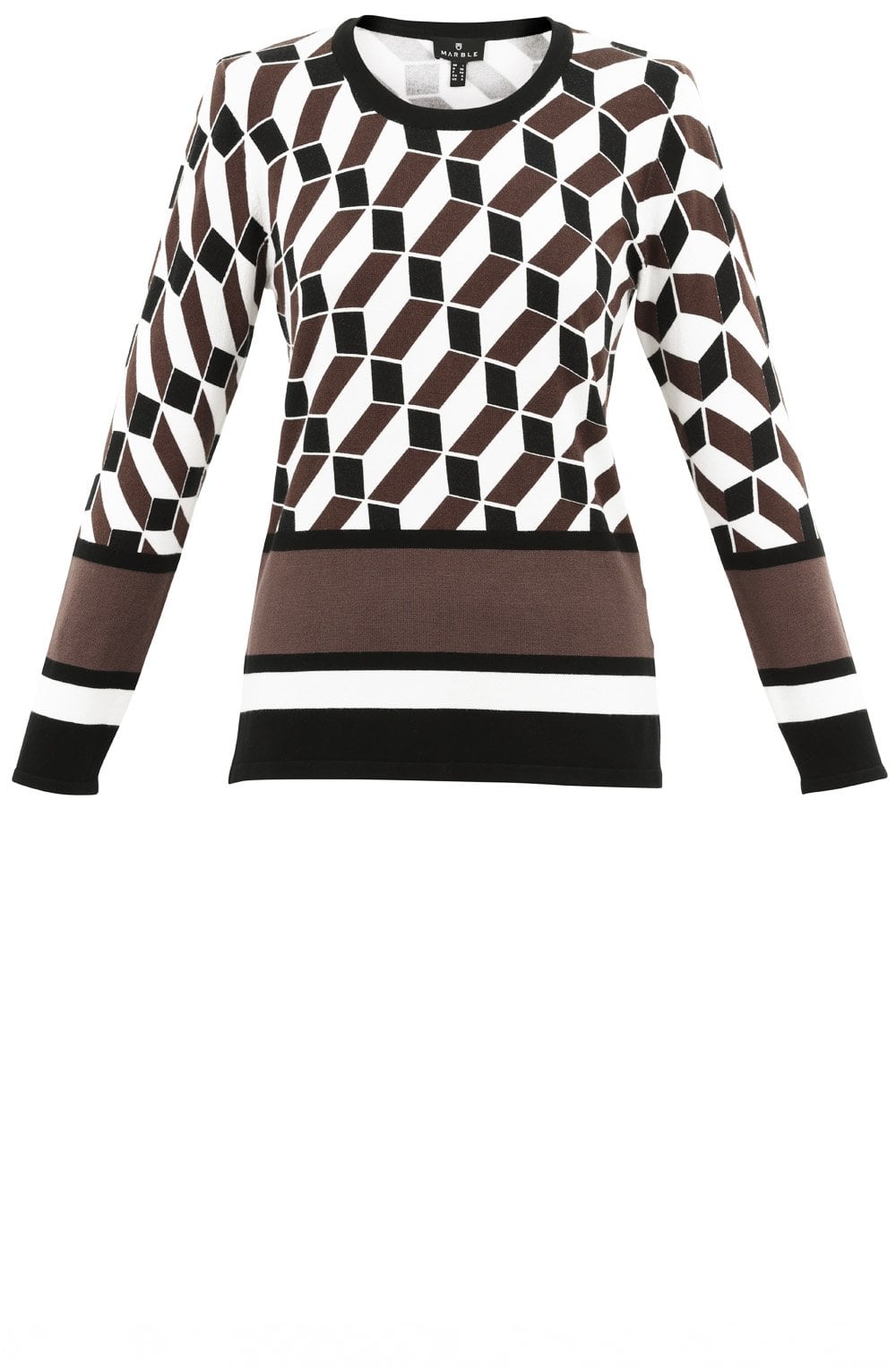 Chocolate Geo Print Jumper