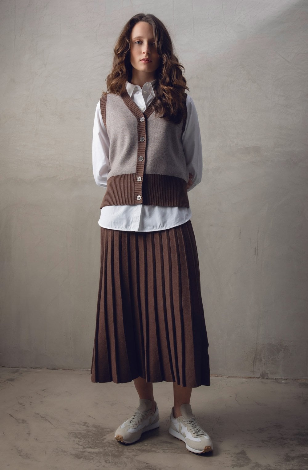 Chocolate Knitted Waistcoat