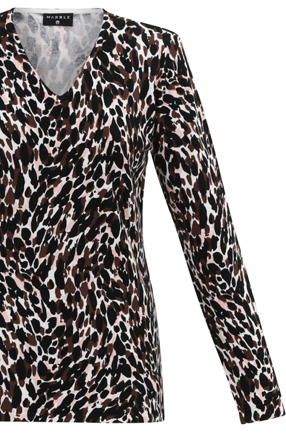 Chocolate & Pale Pink Animal Print Jumper