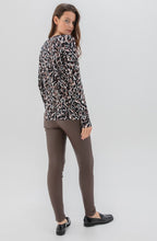 Chocolate & Pale Pink Animal Print Jumper