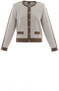 Chocolate & White Chevron Knit Cardigan
