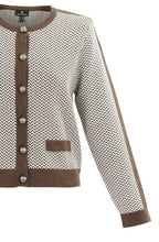 Chocolate & White Chevron Knit Cardigan