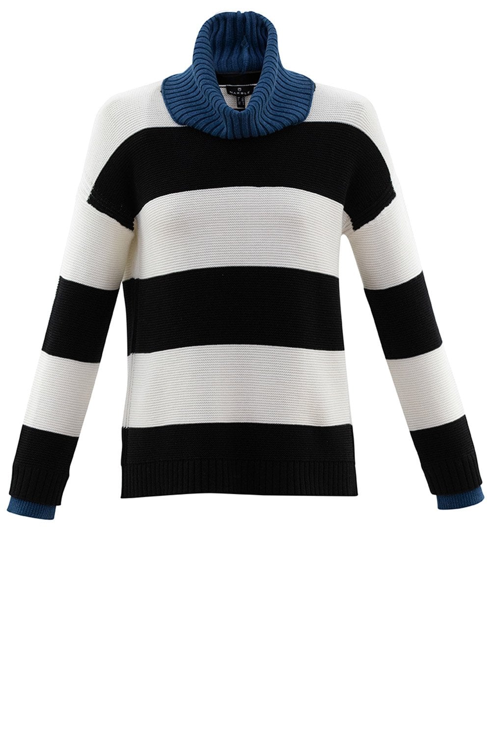Chunky Knit Jumper With Separate Blue Snood