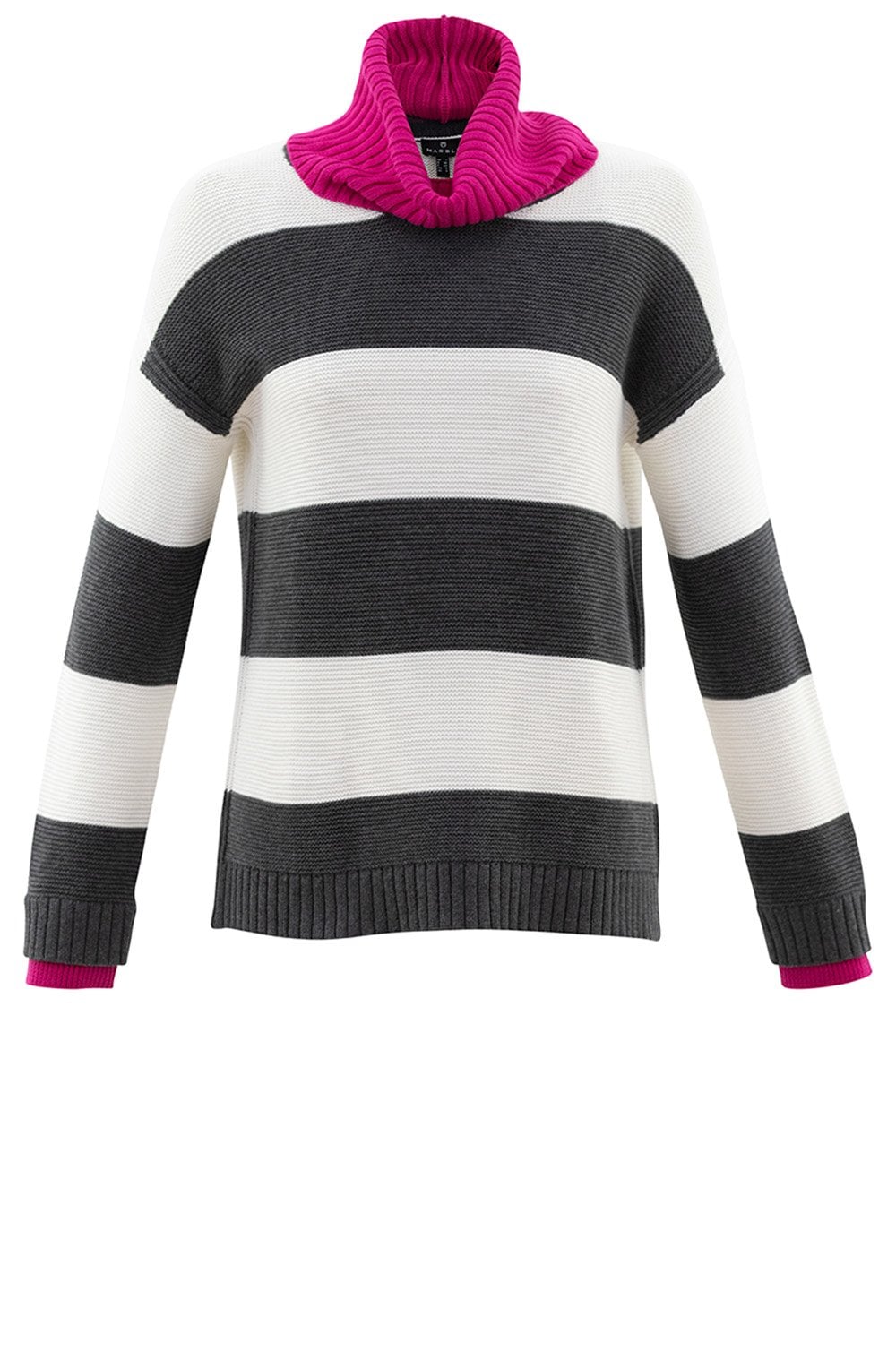 Chunky Knit Jumper With Separate Pink Snood
