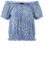 Cobalt Blue Adjustable Neckline Ruffled Top
