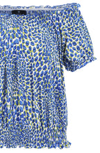 Cobalt Blue Adjustable Neckline Ruffled Top