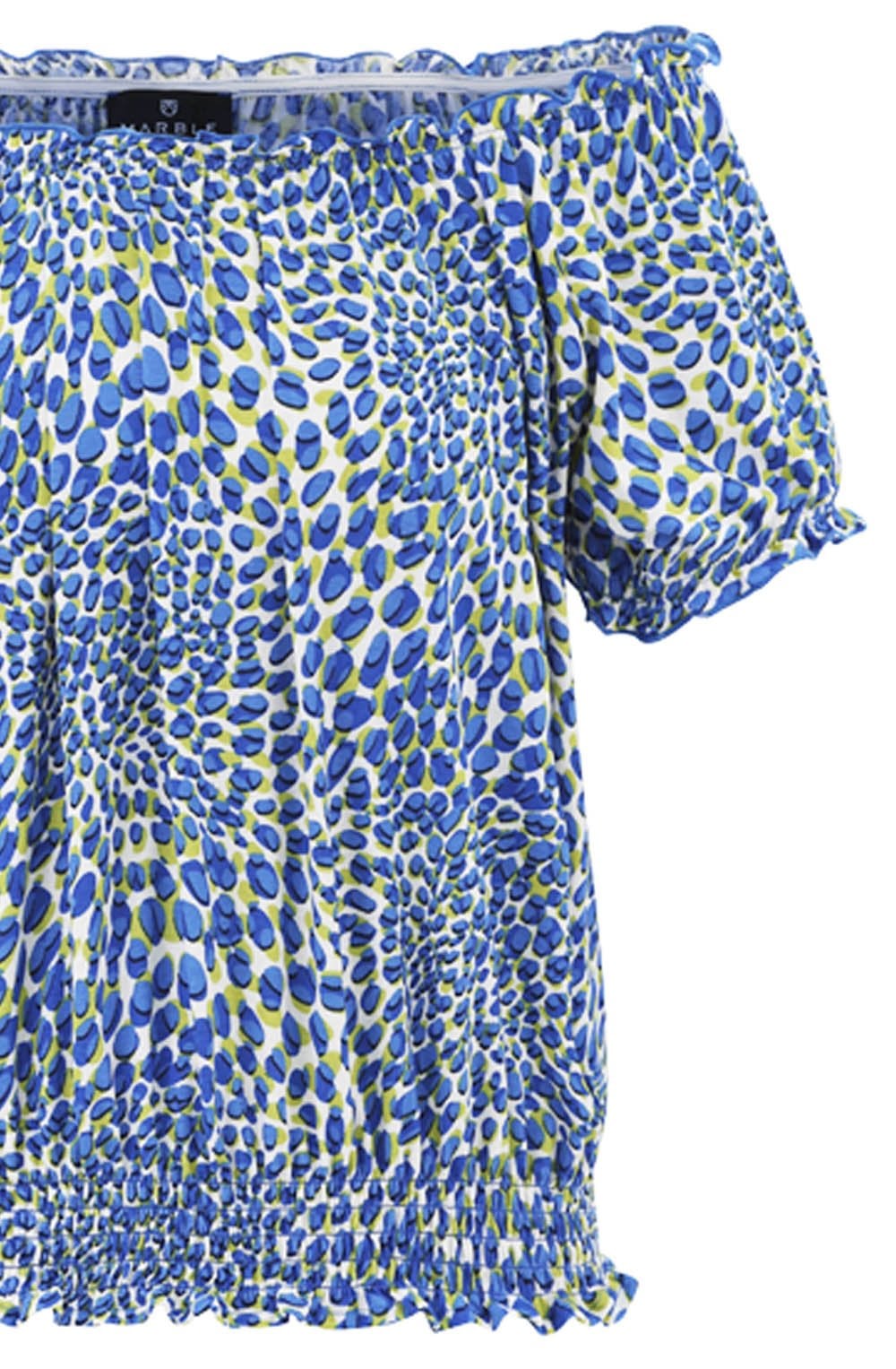 Cobalt Blue Adjustable Neckline Ruffled Top