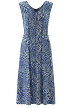 Cobalt Blue and Lime Fit and Flare Jersey Dress
