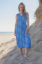 Cobalt Blue and Lime Fit and Flare Jersey Dress