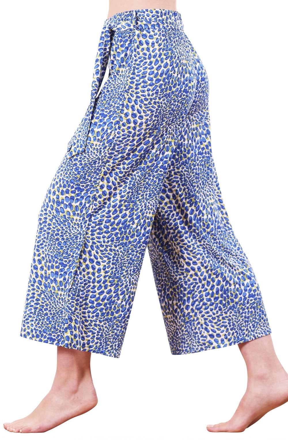 Cobalt Blue and Lime Jersey Culottes