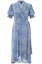 Cobalt Blue and Lime Jersey Wrap Dress