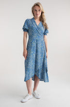Cobalt Blue and Lime Jersey Wrap Dress