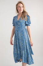 Cobalt Blue and Lime Jersey Wrap Dress
