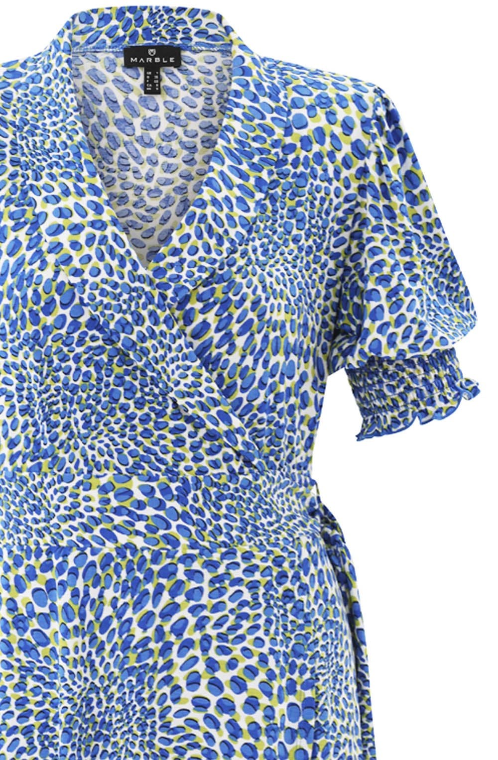 Cobalt Blue and Lime Jersey Wrap Dress