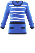 Cobalt Blue and Navy Faux Pocket Sweater