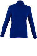 Cobalt Blue Jersey Polo Neck Top