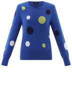 Cobalt Blue Lime and Navy Spotted Jumper