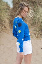 Cobalt Blue Lime and Navy Spotted Jumper