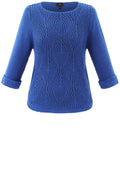 Cobalt Blue Open Knit Pullover