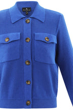 Cobalt Blue Perforated Knit Cardigan