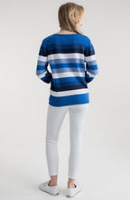 Cobalt Blue Ribbed Knit Striped Jumper