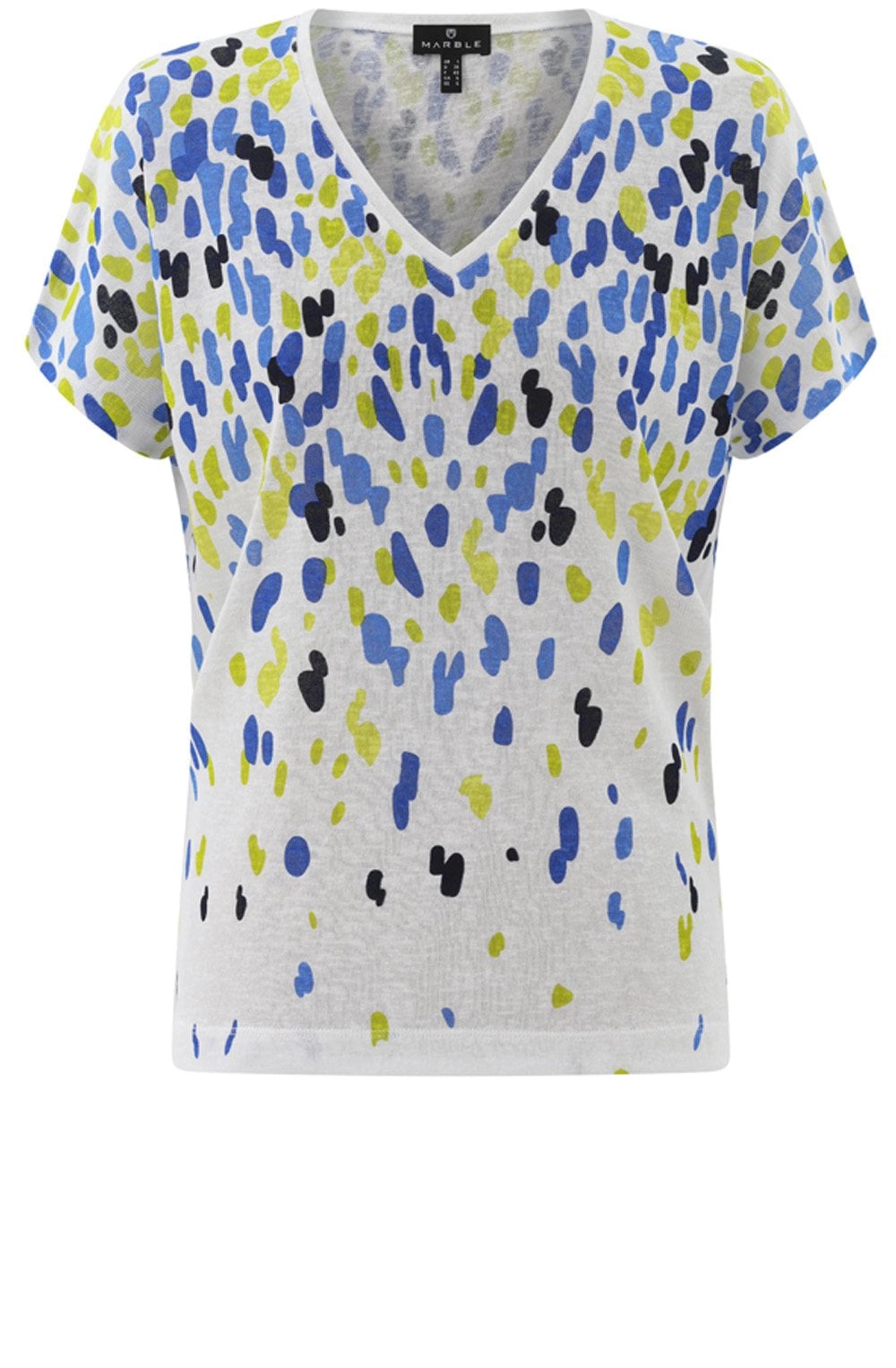 Cobalt Blue Speckle Fine Knit Semi Sheer Top