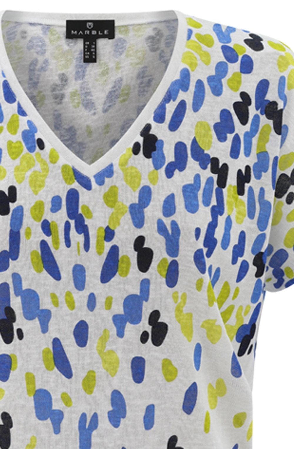 Cobalt Blue Speckle Fine Knit Semi Sheer Top
