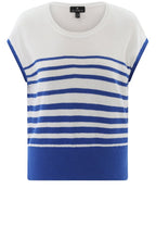 Cobalt Blue Textured Knit Cap Sleeve Top