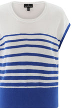 Cobalt Blue Textured Knit Cap Sleeve Top