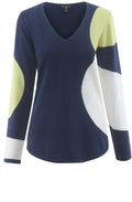 Marble colour block design Jumper