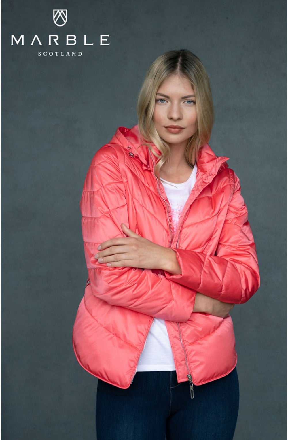 Coral Quilted Coat