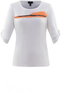 Coral Abstract Sparkle Stripe T Shirt