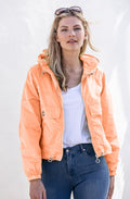 Coral Cropped Shower Resistant Jacket