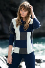 Cowl Neck Block Design Jumper